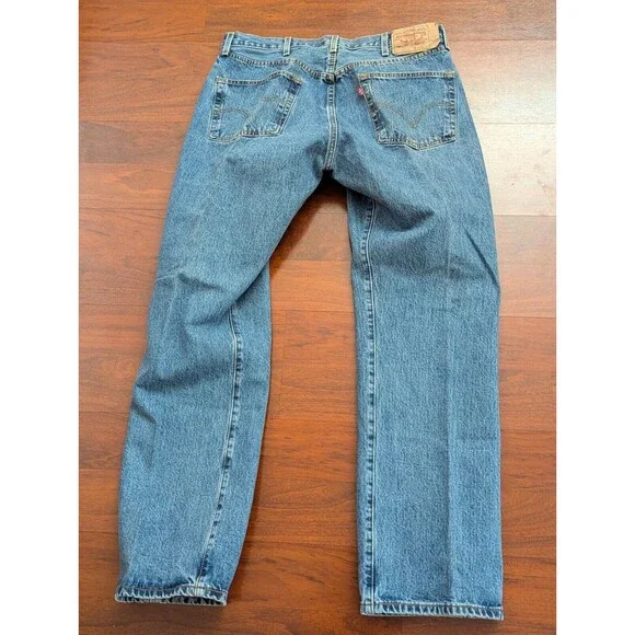 Vintage Levis 501 Jeans Mens 38x32 Straight Leg Denim Blue Medium Wash 90s